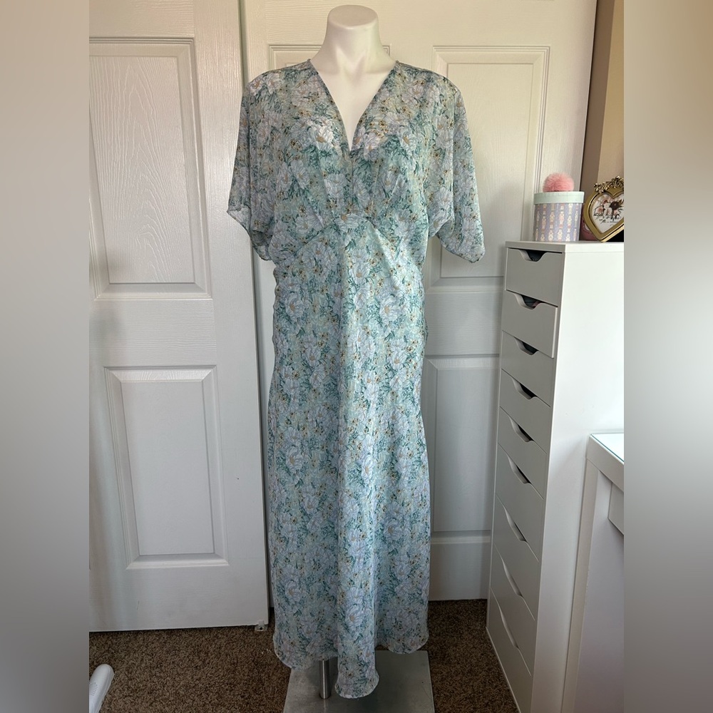 ASTR The Label Blue Floral Maxi Dress
